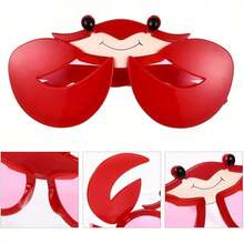 1 Funny Crab Birthday Party Glasses - Red Crab Eye Design, Rich Expression, Lightweight Plastic Material - Multicolor - View 7