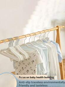 60pcs/10pcs/5pcs/Slip-Resistant Children's Clothes Hanger, Thickened Plush Hanger, Plush Hanger For Kids, Children's Clothes Rack, Suitable For Both Children's And Adult Clothes, Saves Wardrobe Space, Available In Multiple Colors, Beautiful Hanger - Màu be - Xem 2