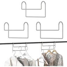 New Paquete de 3 perchas mágicas de 8 pulgadas para ahorrar espacio para clasificar ropa almacenamiento de ropa perchas de metal resistentes de alta calidad para organizadores de clóset - Pago - Ver 2