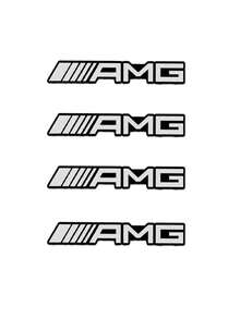 4/8件套汽车音响装饰3D铝制徽章贴纸，适用于奔驰AMG C200 C260 C300 W108 W124 W126 W140 W168 W169 - 均碼 - 查看 8