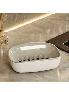 2/1pc Multi-Functional Double Layer Soap Dish - PP Plastic Soap Holder With Hollow Out & Anti-Slip Bottom, Residue-Free Quick-Dry Design, Fits 99% Soap Sizes, Perfect Storage Rack For Bathroom Vanity, Sink, Shower & Toilet, Lightweight Durable Bathroom Organizer For Daily Use - Multicolor - View 4