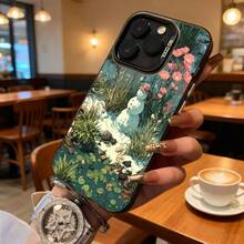 Funda de Teléfono con Estampado Floral de Jardín de Muñeco de Nieve Blanco para iPhone 14 15 Pro Max  Galaxy S23 S24 Plus Ajuste Universal para Todas las Estaciones Opción de Regalo Ideal - Plateado - Ver 3