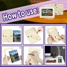 12 قطعة إطار صور خشبي مع 12 لون طلاء و2 فرشاة، مناسب للصنع اليدوي، مقاس الصورة 4 * 6 بوصة، إطارات خشبية قائمة DIY غير مكتملة، رائعة كهدية عيد ميلاد وعيد الميلاد للحرف اليدوية والديكور - متعدد الألوان - مشاهدة 6