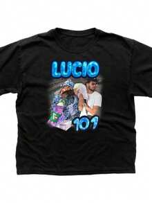 Lucio101 Tee Schwarz _ Weißes Baumwoll T-Shirt Schwarz - Black - View 1