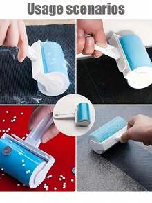 1/2 Peças Rolo de Limpeza de Pelos Lavável, Pode Absorver Pelos de Animais de Estimação, Poeira e Pode Ser Reutilizado; É Mais Adequado para Uso por "Crianças Fofas" para Remoção de Fiapos, Limpeza de Poeira. - Removedor de fiapos lavável - Visão 1