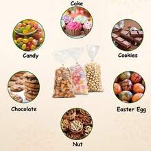 Snowflake Christmas Treat Bags 100PCS Winter Xmas Cellophane Bag Plastic Cello Xmas Clear Frozen Cookie Candy Snack Goodie Gift Bag With Twist Ties For Christmas Winter Holiday Party Favors Supplies - 雪花100個 - 查看 6