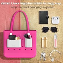 2 Pack Silicone Organizer Insert Compatible With All Bogg Bags, Wallet Holder Accessories, Wallet And Glasses Organizer Bags - Haute Pink - #2-灰色 - 查看 6