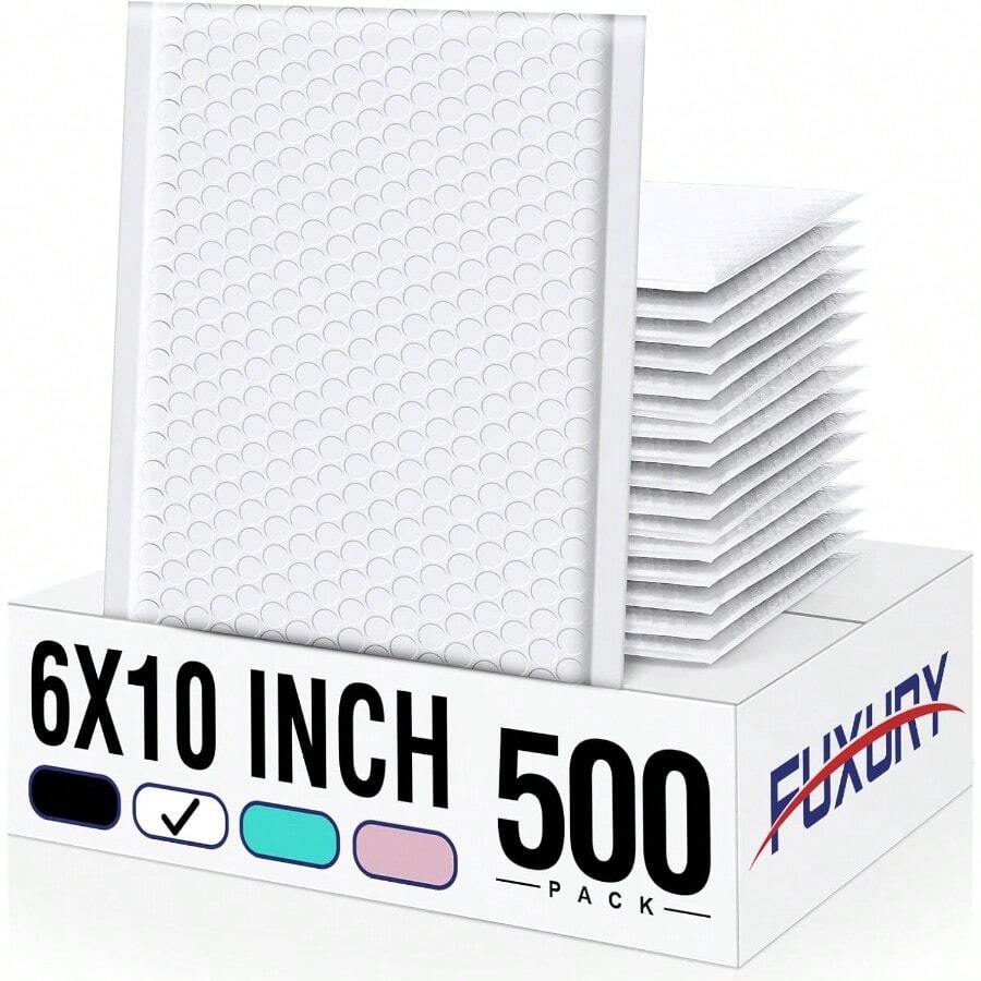 KKXY Fuxury 500 Pack Wh Bubble Mailers 6x10 Inch Small Bubble Shping Envelopes#0 Thick Bubble Padded Mailer Strong Adhesion Padded Envelopes For Mailing Ewelry Makeup - 白色 - 查看 1