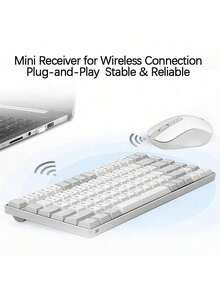 Lenovo K1 Wireless Keyboard And Mouse Combo: Mechanical Rebound Mechanism, Jelly-Like Tactile Feedback, 3-Level DPI Adjustment, Stable And Low-Latency Wireless Connection, Widely Compatible With Windows Platform, Moonlit White. - Moonlit White - View 4