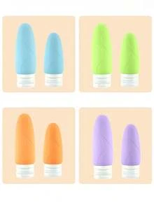 1 Peça (Cor Aleatória) Garrafa de Loção de Viagem Silicone Cor de Doce, Dispensador Recarregável Portátil de Produto de Limpeza Cosmética e Cuidados com a Pele