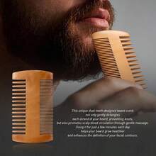 Hot SalesSoft Boar Bristle Wood Beard Brush Hairdresser Shaving Tool Men's Mustache Comb Kit With Bag Beard Hair Comb Set - Multicolor - View 3