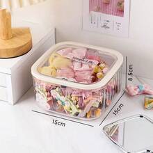 1个女孩发饰收纳盒，发圈收纳盒，可收纳发带、蝴蝶结、发夹、棉签等，发夹架，带盖发饰收纳盒，整理收纳盒 - 無色 - 查看 10