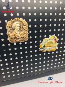 1pc Vienna Theme 3D Stereo Fridge Magnet, Creative Home Decor Gift Suitable For Home, Kitchen, Room, Office, Cabinet, Crafts, Holiday Souvenir, Exquisite Small Gift - Multicolor - View 8