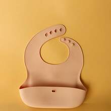 Washable Waterproof Silicone Baby Feeding Bib - Pink - View 2