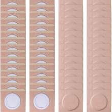 50/100 piezas Envoltorios de aceite de ricino desechables, cubiertas de algodón orgánico autoadhesivas para el cuidado del abdomen, almohadillas absorbentes para el ombligo para el abdomen, las rodillas y los pies - Color piel
