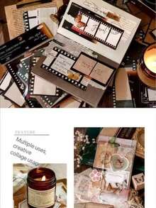 Retro Film-Style Handmade Notebook Decoration Materials, Office Stationery - Multicolor - View 5