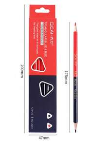 12pcs/Box Triangular Colored Pencils, Red & Blue Double-Ended, For Architecture Drawing, Line Sketching, And Writing - Multicolor - View 2
