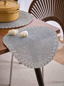 1/4/6/12 Stücke Boho-Stil gewebte runde Tischsets, gold gewellte gestreifte gewebte Tischsets für Zuhause Küche Esszimmer, rutschfeste Untersetzer für Restaurant, Wohnzimmer, Party, Hochzeit, geeignet für alle Jahreszeiten - Verschiedenfarbig - Übersicht 4