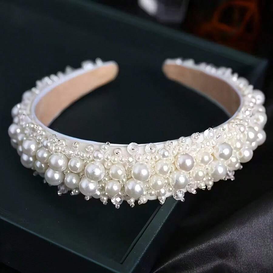 Diadema de cristal de lujo, tocado de corona para fiestas/días festivos, accesorios para el cabello de novia y boda - Blanco - Ver 1