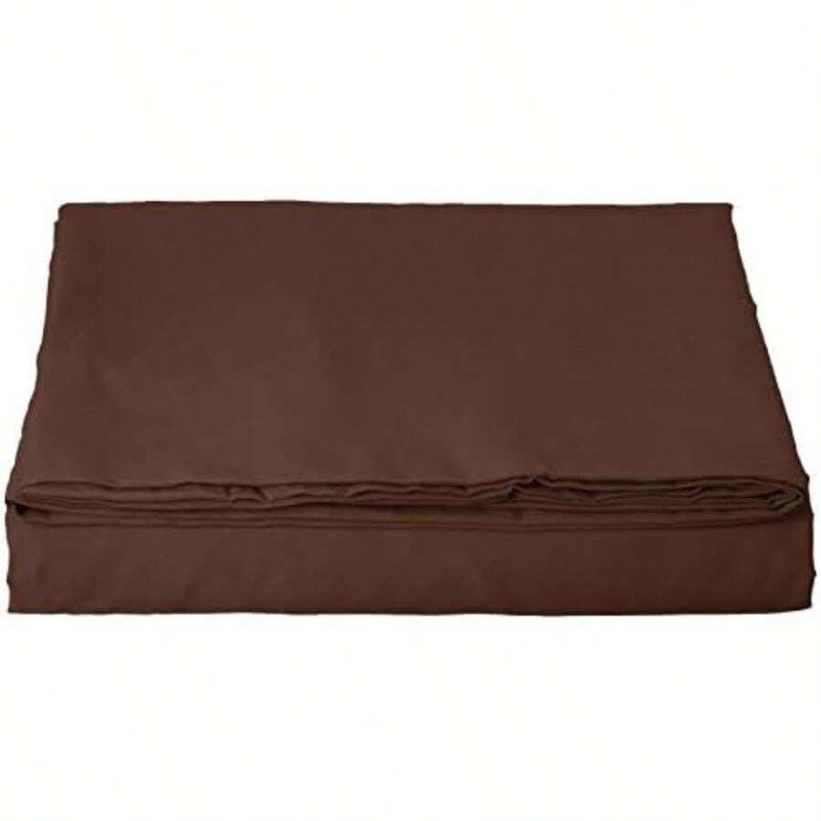 Elegant Comfort - Sábana Plana de Lujo de 1500 Hilos, Calidad egipcia, Libre de Arrugas, 1 Pieza, , , 1(California King Marrón Chocolate) - Multicolor - Ver 1