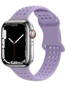 Correa de reloj deportiva suave y transpirable St.Siabe, compatible con relojes de 49mm, 41mm, 40mm, 38mm, 45mm, 44mm, 42mm para hombres y mujeres, accesorio de repuesto de silicona duradera para Series 8, 7, 6, 5, 4, 3, 2, 1 - Lavanda - Ver 18