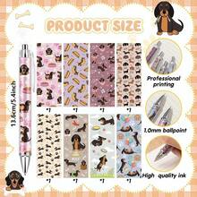 1/4/8/16支装可爱腊肠犬圆珠笔，女士适用 - 可伸缩细尖，书写流畅，耐用塑料材质，办公学习用品，色彩缤纷的腊肠犬图案，学生和老师的完美礼物，可爱笔身，专业书写工具 - 彩色 - 查看 3
