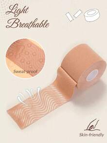 1 件装胸部胶带,使用身体胶带和花瓣露背乳贴套装,提升并紧致您的胸部 - 透气胸部提升胶带,适合 A-E 罩杯大胸!健身房配件绷带运动胶带 - 膚色 - 查看 11