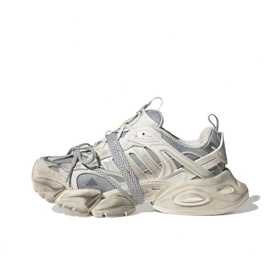 Adidas 阿迪达斯 XLG RUNNER DELUXE 舒适多功能防滑耐穿低帮跑步鞋，男女通用，白色/银色