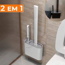2-In-1 Silicone Toilet Brush - High Efficiency Multi-Purpose Toilet Base - 白色 - 查看 1