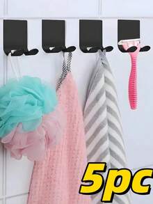 2pcs Wall-Mounted Razor Holder, Shaving Razor Hook, No-Drill Stainless Steel Razor Holder, Waterproof Self-Adhesive Stainless Steel Holder With Elegant Style, Suitable For Bathroom, Kitchen, School, Dormitory And Apartment. Space-Saving Bathroom Storage Rack, Durable Plastic Razor Storage Rack, And Space-Saving Easily Solve The Messy Problem Of The Wash Basin, Bathroom Accessories, Room Decor - Multicolor - View 17