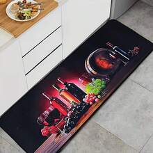 1/2/3 件套厨房地毯，酒红色图案，可机洗，手工编织涤纶地毯，适用于卧室、客厅、餐厅、厨房、浴室和玄关。 - 彩色 - 查看 3