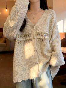 Women Sweater Bodysuits - Grey - View 6
