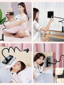 1pc Adjustable Flexible Arm Slouchy Bedside Phone/Tablet Holder Stand, Suitable For Tablets Or Other 4.7-10.5 Inch Devices - Multicolor - View 4