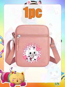 Gabby's Dollhouse Gabby Dollhouse Theme Cartoon Canvas Crossbody Bag For Women 2025 New Style Summer Outing Lightweight Small Bag, Fashionable Vertical Versatile Multi-Layer Mobile Phone Case - Multicolor - View 18