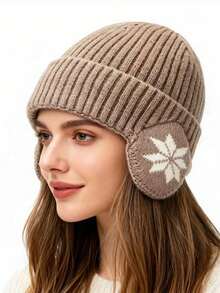 男女通用冬季保暖针织抓绒帽，防风保暖户外运动帽，纯色，适合寒冷天气；休闲、优雅、复古风格，适合旅行、工作、日常穿着、万圣节、冬季、秋季