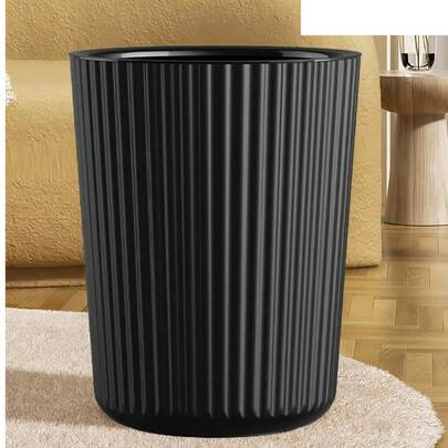 1个黑色/白色家用垃圾桶，大容量，适用于卧室、浴室、厨房，可用作垃圾桶、纸巾盒、废纸篓，也适用于办公室、卧室、厨房、浴室和客厅，开口设计，大容量，桌面式。[M号尺寸相对较小，适合桌面使用。建议选择更大尺寸。]