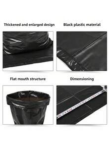 100/200pcs Black Polyethylene Garbage Bags, Thick Leak-Proof Multi-Purpose Trash Bags, Suitable For Recyclables, Bathroom Waste, Food And Pet Waste, Odorless, Fit For Home, Office And School Use - Multicolor - View 5