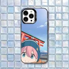Funda de Teléfono Anime Y-Yuru C-Camp para iPhone17,16,15,14,13,12,11 Plus,Pro Max Cubierta Blanca Mate a Prueba de Golpes - z8 - Ver 13