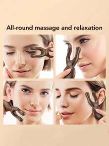 2PCS/1pc 9.5cm Sandalwood Wooden Scraping Massage Facial Head Massage Comb Nose Eye Scraping Massage Finger Pressure Tool - Multicolor - View 2