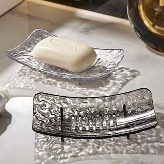 简约单件装长方形皂碟套装：浴室和厨房的理想之选！这款时尚高品质的长方形皂碟套装，让您的浴室或厨房水槽区域焕然一新。这些皂碟采用高效排水设计。