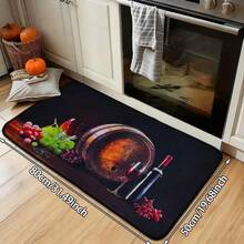 1/2/3 件套厨房地毯，酒红色图案，可机洗，手工编织涤纶地毯，适用于卧室、客厅、餐厅、厨房、浴室和玄关。 - 彩色 - 查看 15
