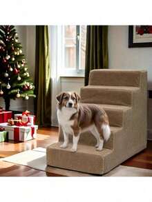 Premium Adjustable Pet Stairs Designed For Dogs And Cats - With Non-Slip Base And Removable Cover For Easy Cleaning, Lightweight Climbing Solution For All Ages, 2/3/4/5 Steps Pet Stairs Sofa Stool Non-Slip Durable Bed Ramp Detachable Washable, Joint Care For Elderly Pets, Mobility Aid For Injured Pets, Caring For Pets With Limited Mobility - Multicolor - View 4