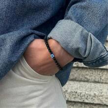 1pc/3pcs Set Evil Eye Beaded Bracelet For Men, Stretchy & Convenient To Wear, Suitable For Daily Wear And Holiday Gifts - Three Sets - View 5