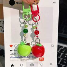 1 pieza Llavero 3D en forma de manzana, llavero realista con forma de fruta, adecuado para mochila, bolso, bolsa escolar, equipaje, llaves de coche y uso diario, accesorio encantador de estilo kawaii, colgante minimalista y alegre, prop fotográfico y favor de fiesta, idea de regalo lista para regalar para vuelta al cole, celebraciones de otoño, regalos navideños, sorpresa de cumpleaños, aprecio a maestros, acento decorativo lindo para la habitación, elegante amuleto de bolsillo - Multicolor - Ver 4