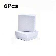 3/6/10pcs Black Square Paper Jewelry Boxes, Sponge Lining, Gift Packaging And Storage, Elegant Black Square Paper Jewelry Boxes, Sponge Lining, Gift Packaging And Display