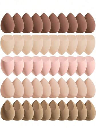 5pcs/5pcs Pack Makeup Sponges, Multicolor Makeup Sponge For Foundation Blending, Liquid/Cream/Powder Seamless Smooth Beauty Sponge, Latex-Free Hypoallergenic Dual Use Foundation Puff, Suitable For All Skin Types
