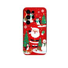 1PC Phone Case ,  Santa Claus Snowman Penguin Tree , Stylish Phone Case, Phone Decoration, All-around Lens Protection, Creative Small Gift, Funny Gift for Boys and Girls - Negro - Ver 7