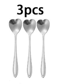 10 piezas Cucharas con diseño de corazón, cucharillas modernas y creativas de acero inoxidable para café y té, cucharas para revolver, cucharas para pastel, útiles escolares, materiales aptos para alimentos, aptas para lavavajillas, de vuelta al colegio para regalar en días festivos, cucharas de café - Multicolor - Ver 19