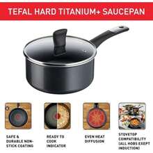 T-fal 14 cm Hard Titanium Plus con antiadherente y termo señ, C3823883(Cazo) - Multicolor - Ver 2