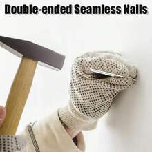100颗无缝双头踢脚线钉，免打孔固定套装，带铁丝锥双面密封尖头紧固件